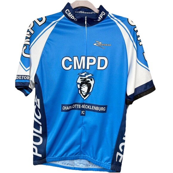 Zbikewear CMPD Cycling Jersey Men’s Size XL Blue White Full Zip Police - Picture 1 of 11